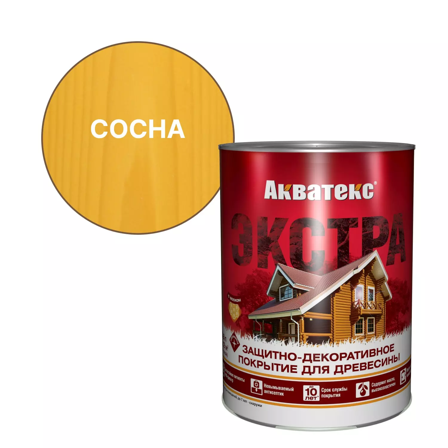Антисептик декоративный для дерева Акватекс Экстра сосна 0,8 л
