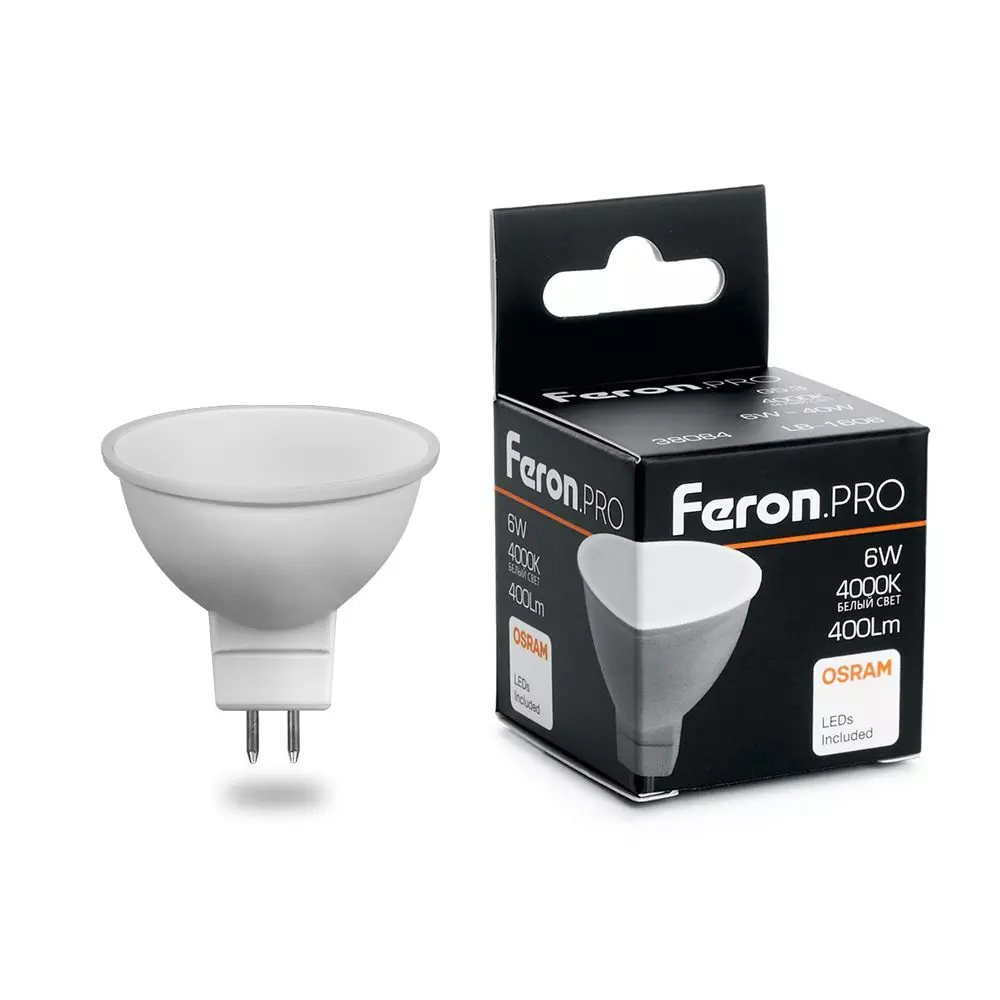 Лампа светодиодная Feron GU5.3 230В 6Вт 4000К нейтральный