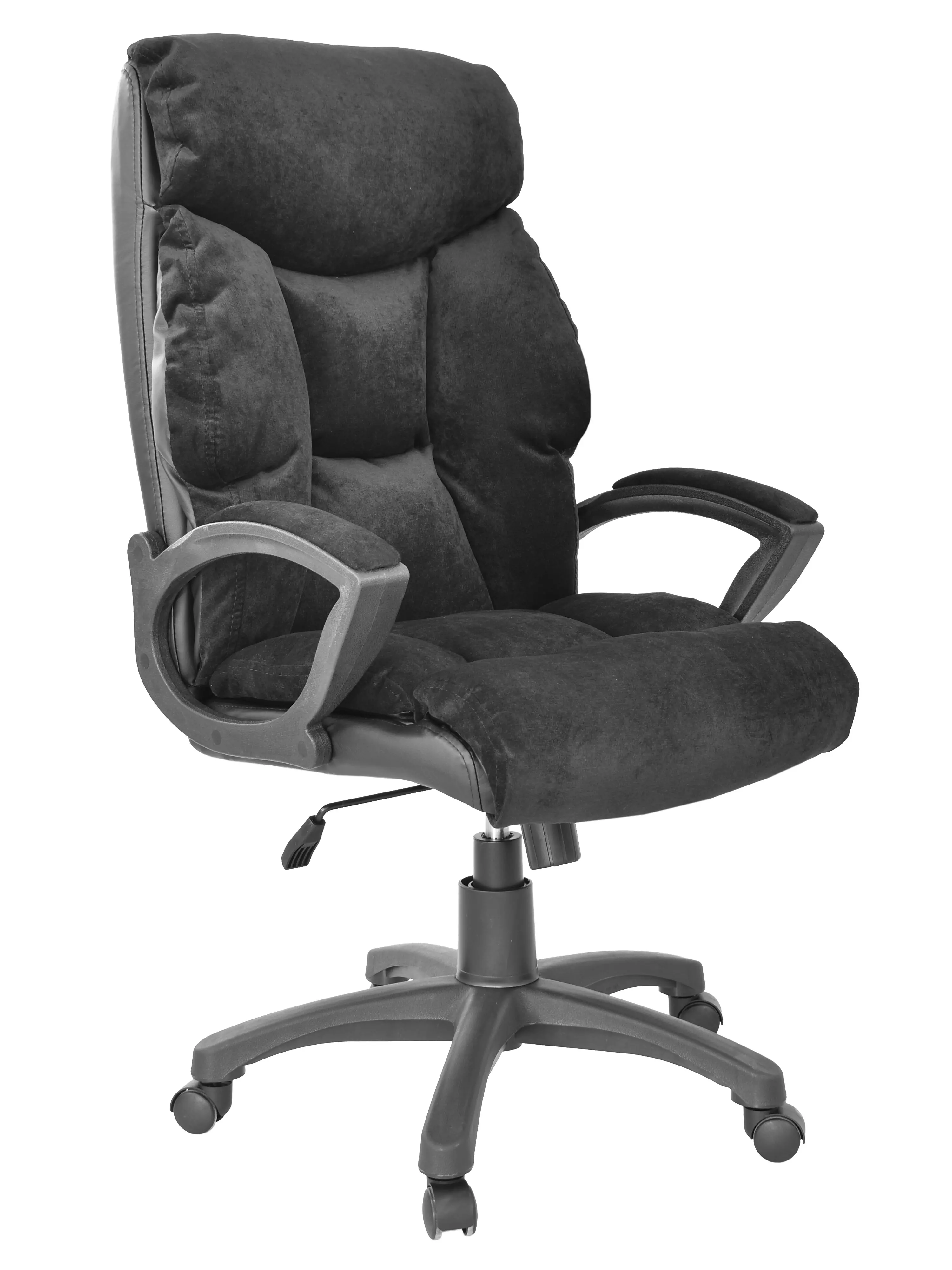 Кресло компьютерное Фортуна 5, вельвет черный, механизм качания топ-ган, арт 5/10