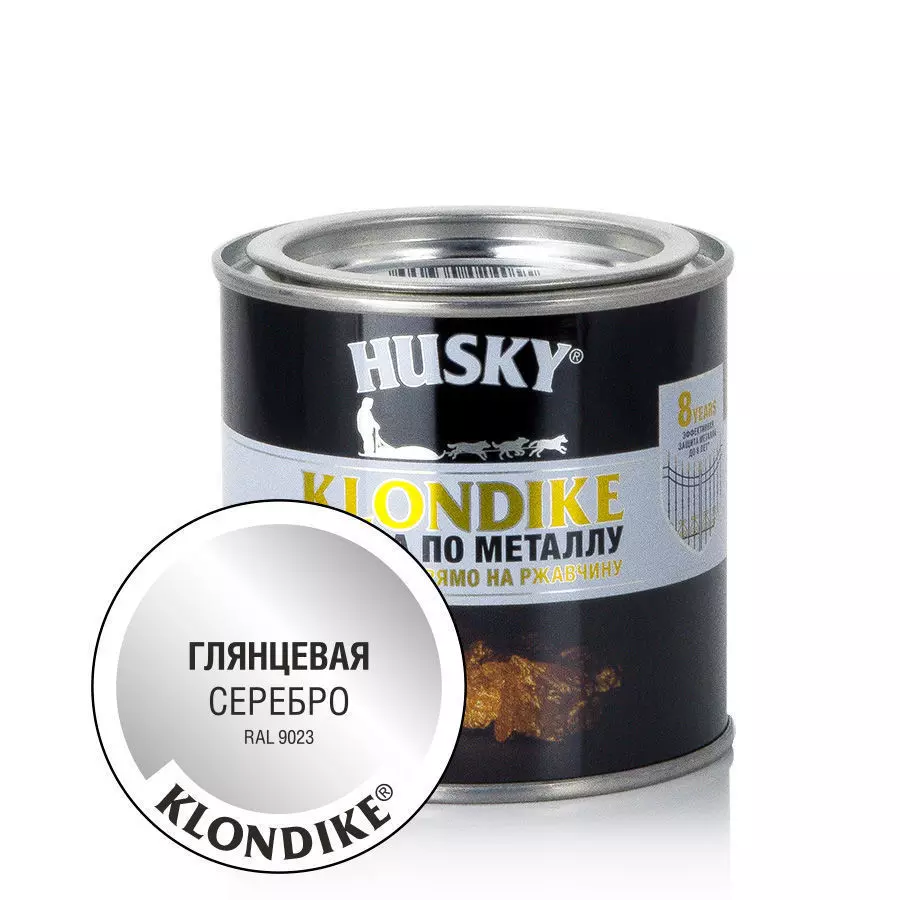 Краска Husky-Klondike по металлу глянцевая золото RAL 1036 0,25 л