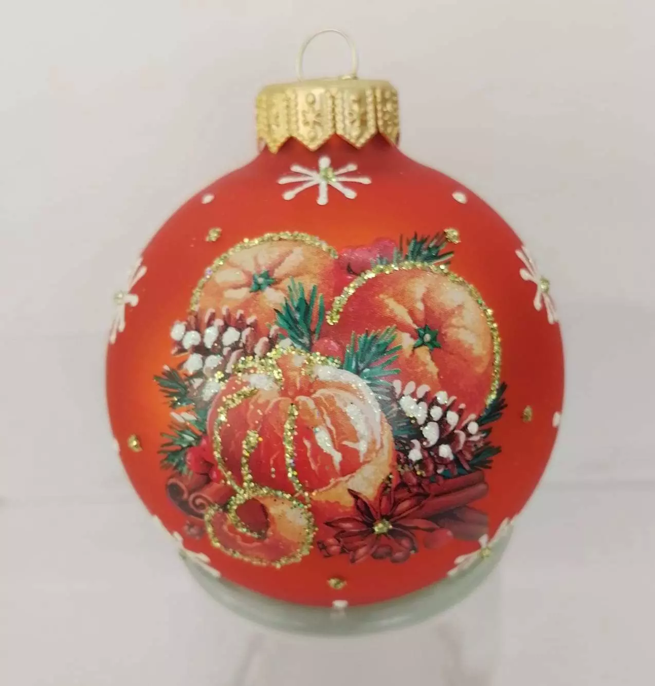 Елочный шар стекло Фрукты зимние 8 см Коломеев КУ-80-254026