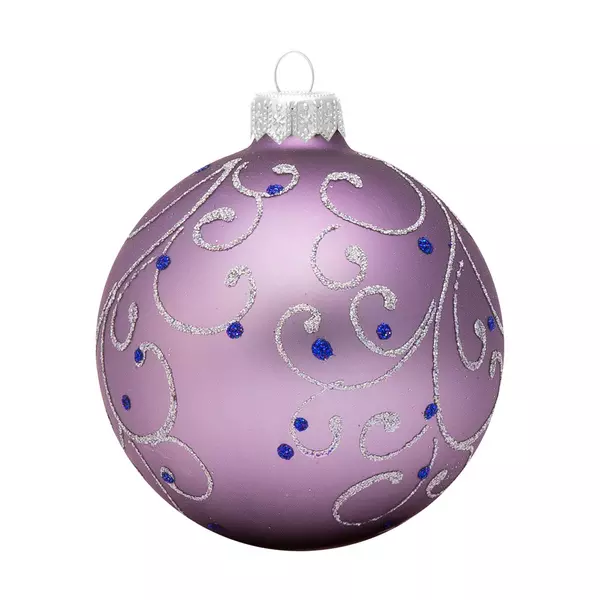 Елочный шар стекло Шелковое цветение 8,5 см Коломеев КУ-85-18467