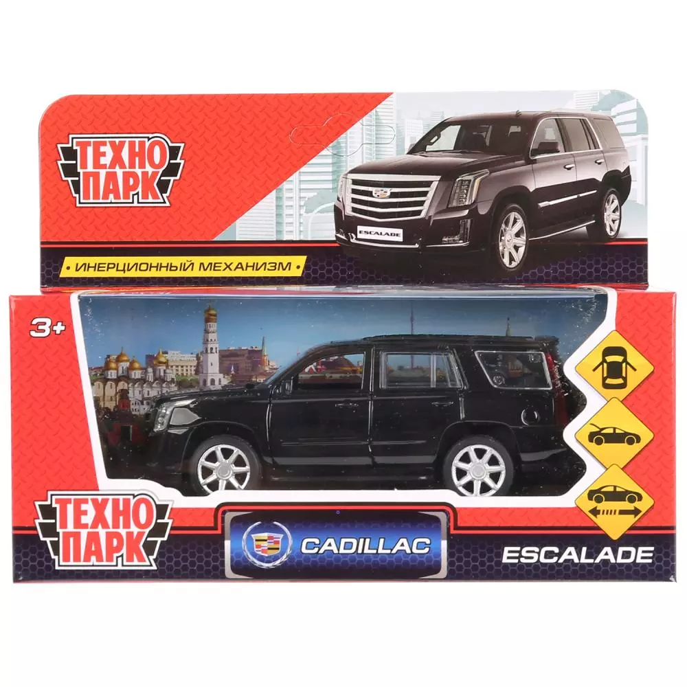 Автомобиль CADILLAC ESCALADE 12см металл черный Технопарк ESCALADE-BK