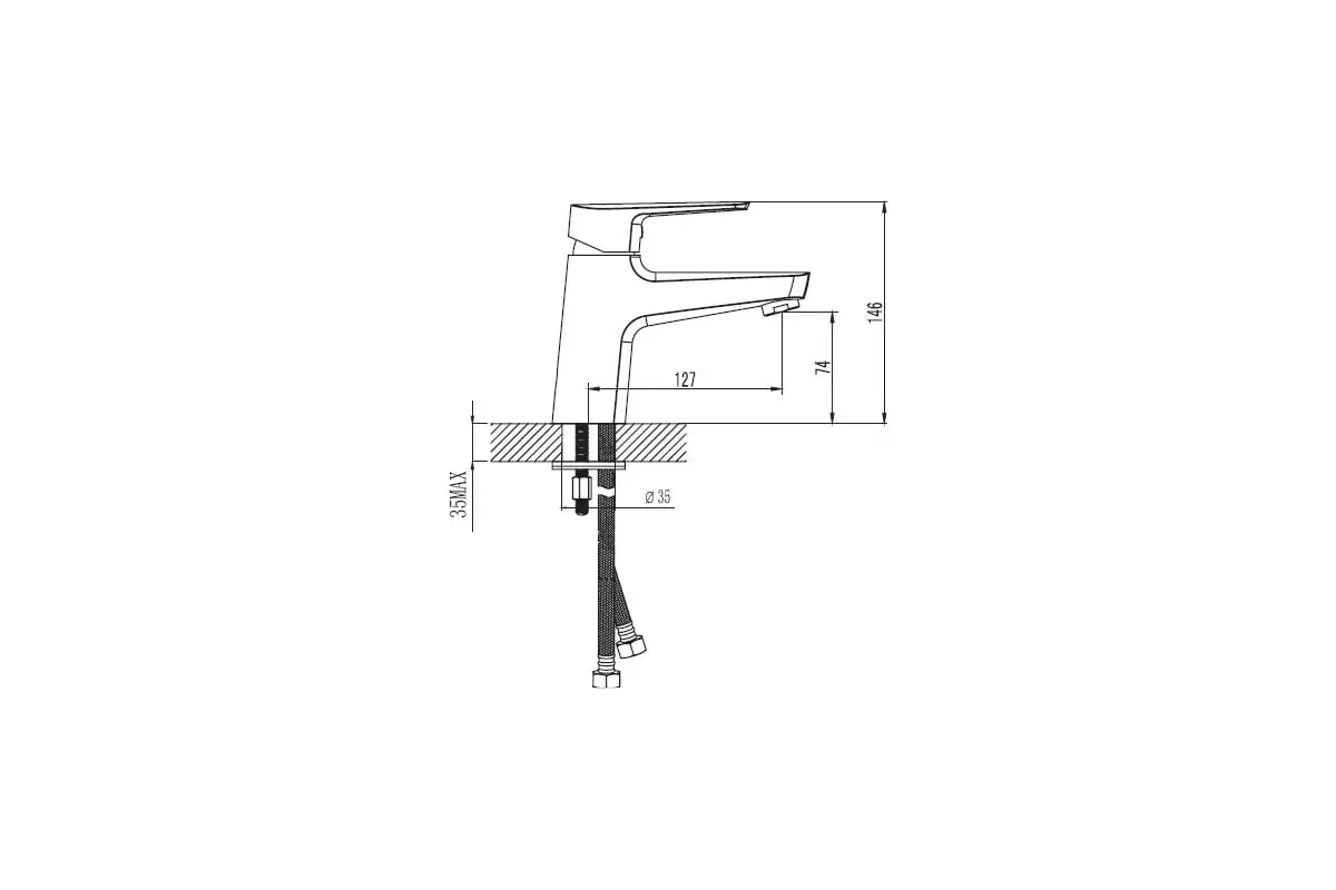 Смеситель для раковины SMARTsant Инлайн SM103506AA_R