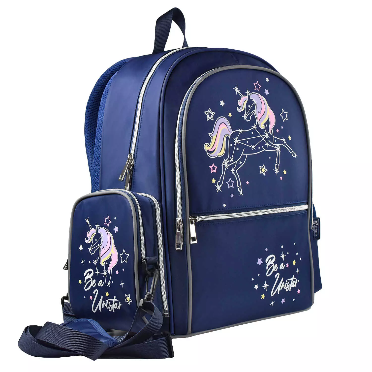 Школьный рюкзак 54123 ЕДИНОРОГ (33х40х14 см, нейлон, высокая печать, 2 отделение (-я)