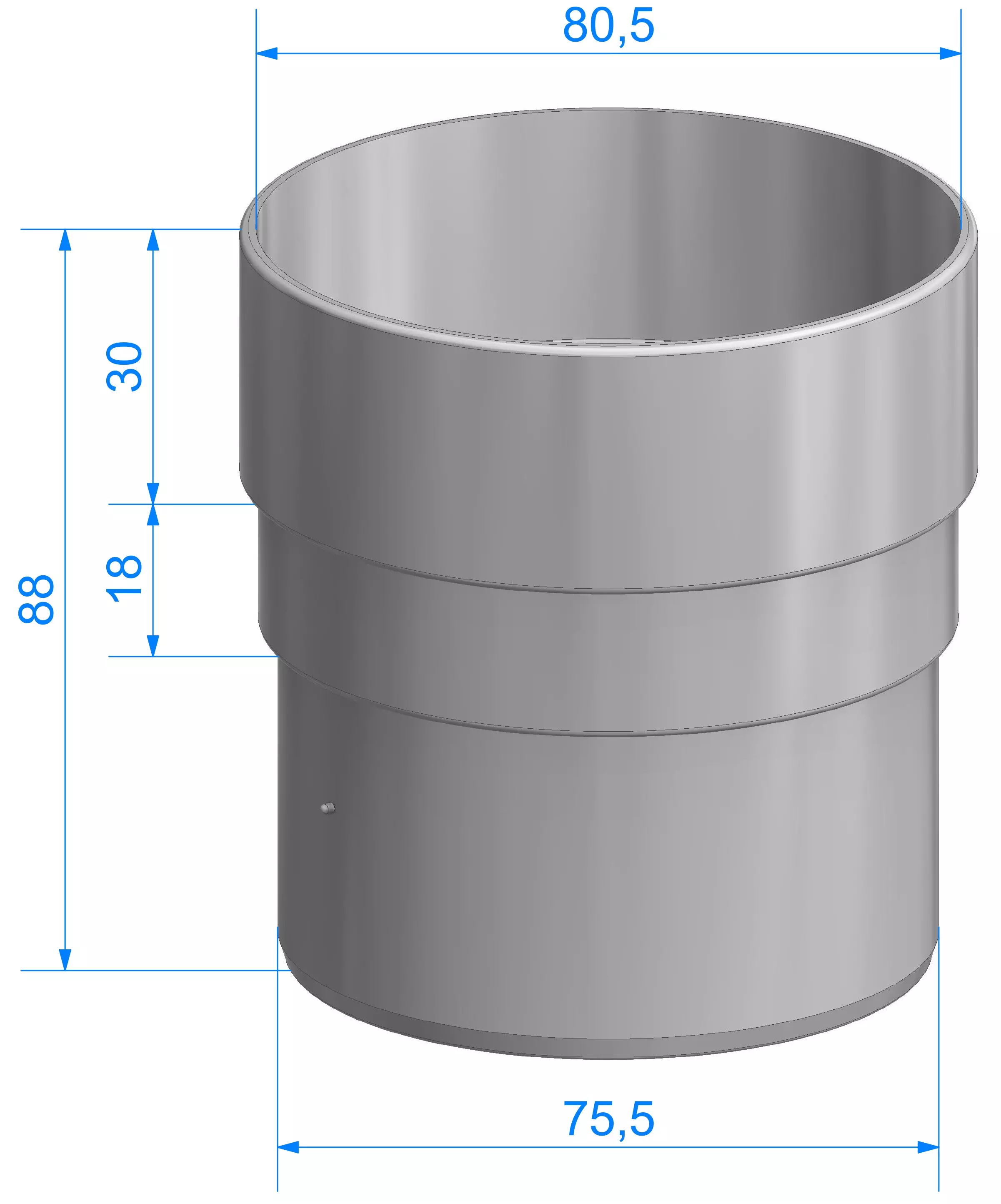 Муфта соединительная водосточная пластиковая Docke Standart d80 мм темно-коричневый
