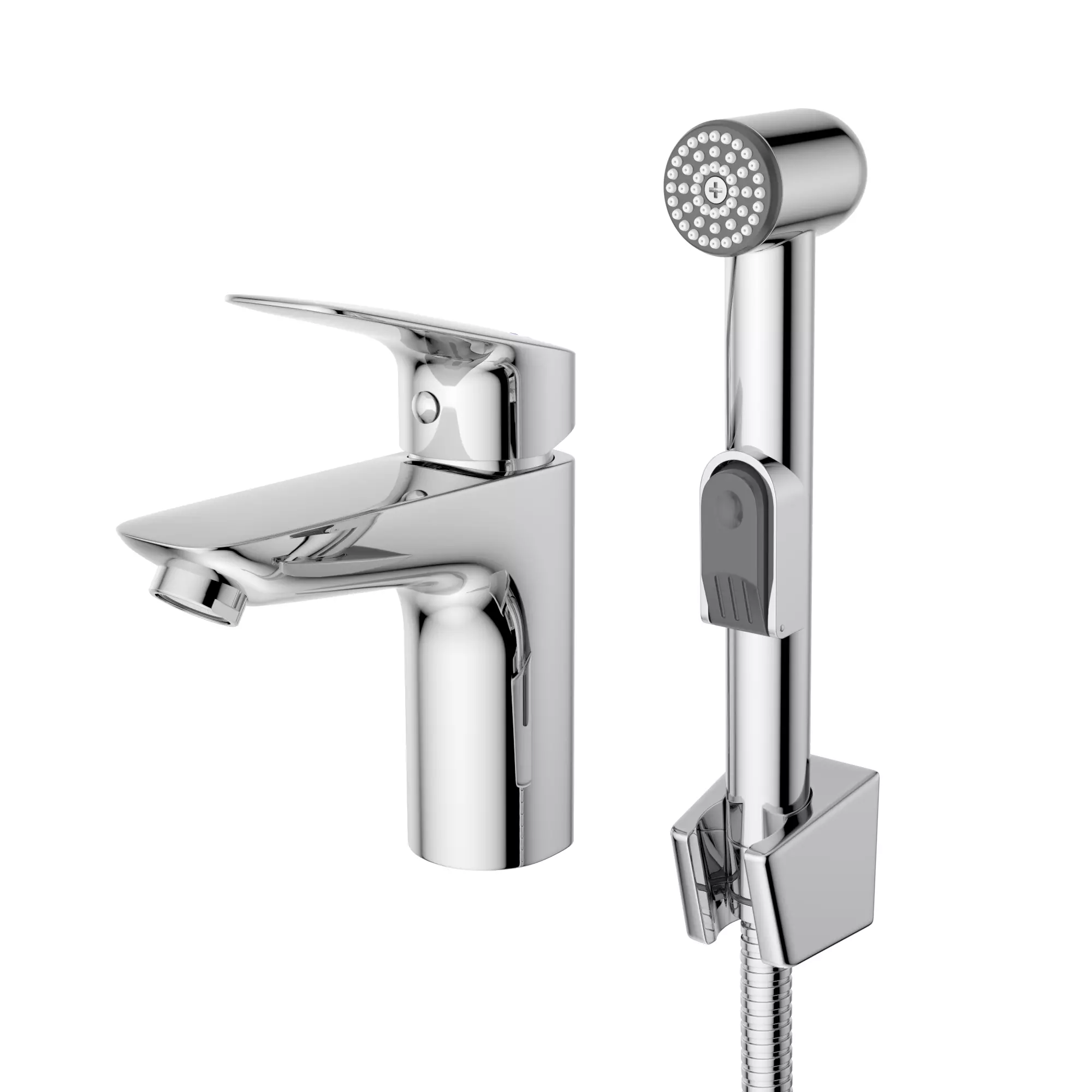 Смеситель для раковины с гигиеническим душем, хром BelBagno DUE-LVM/HGN-CRM-W0