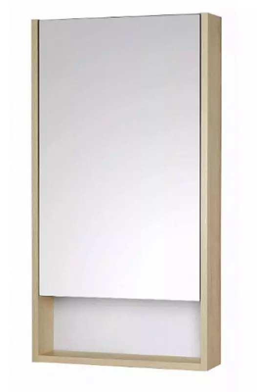 Зеркальный шкаф Aquaton Сканди 45, белый/дуб верона 1A252002SDB20