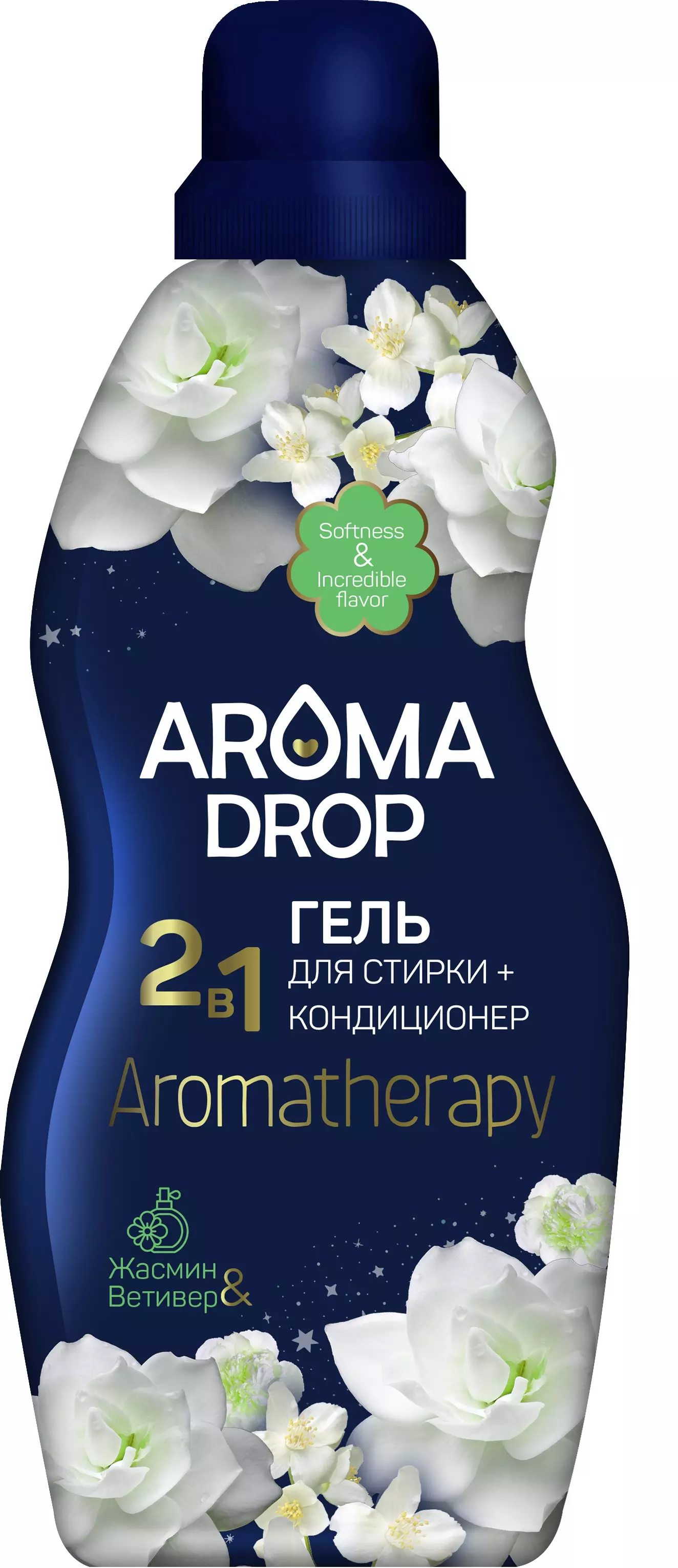 Гель для стирки Aroma Drop Aromatherapy 2 в 1 Жасмин и Ветивер, 1 л