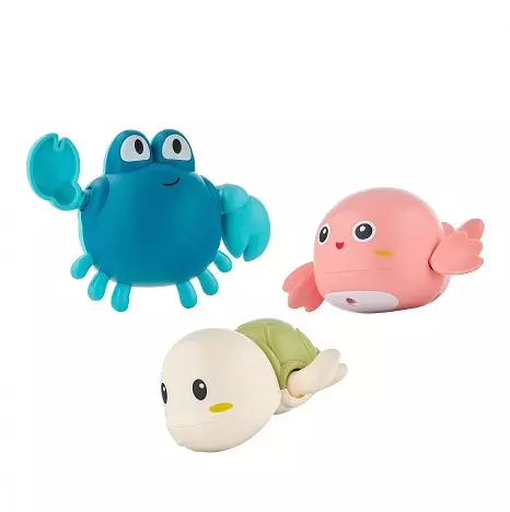 Игрушки для купания в ванной (3 шт) заводные Черепаха, краб, птичка Roxy-Kids RWIN-001