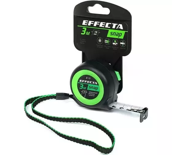 Рулетка 3 м*19 мм EFFECTA SNAP 560319 автостоп, трещоточный механизм