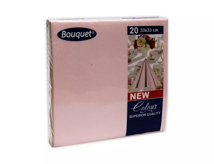 Салфетки Bouquet Color 33*33 см, двухслойные, 20 листов Розовый