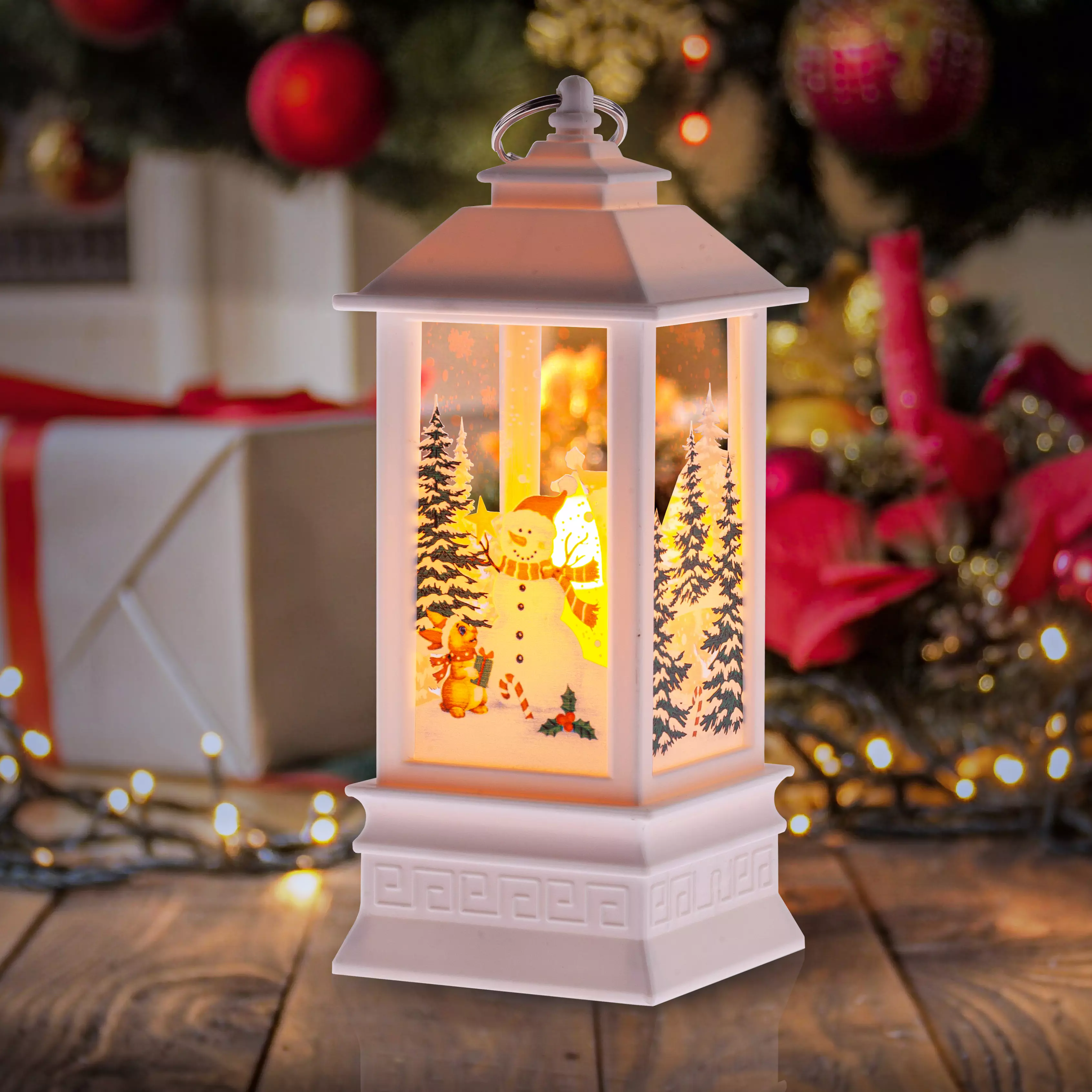 Новогодний светильник Снеговик, теплый белый LED, h 20, EGNDS-06 ЭРА