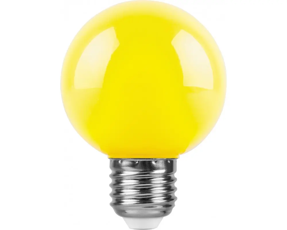 Лампа светодиодная Feron Е27 230В 3Вт  шар желтый