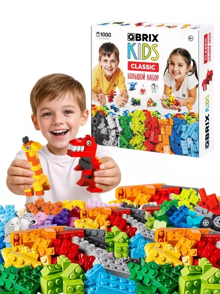 Конструктор 1000 деталей Классический Большой набор QBRIX KIDS 32012