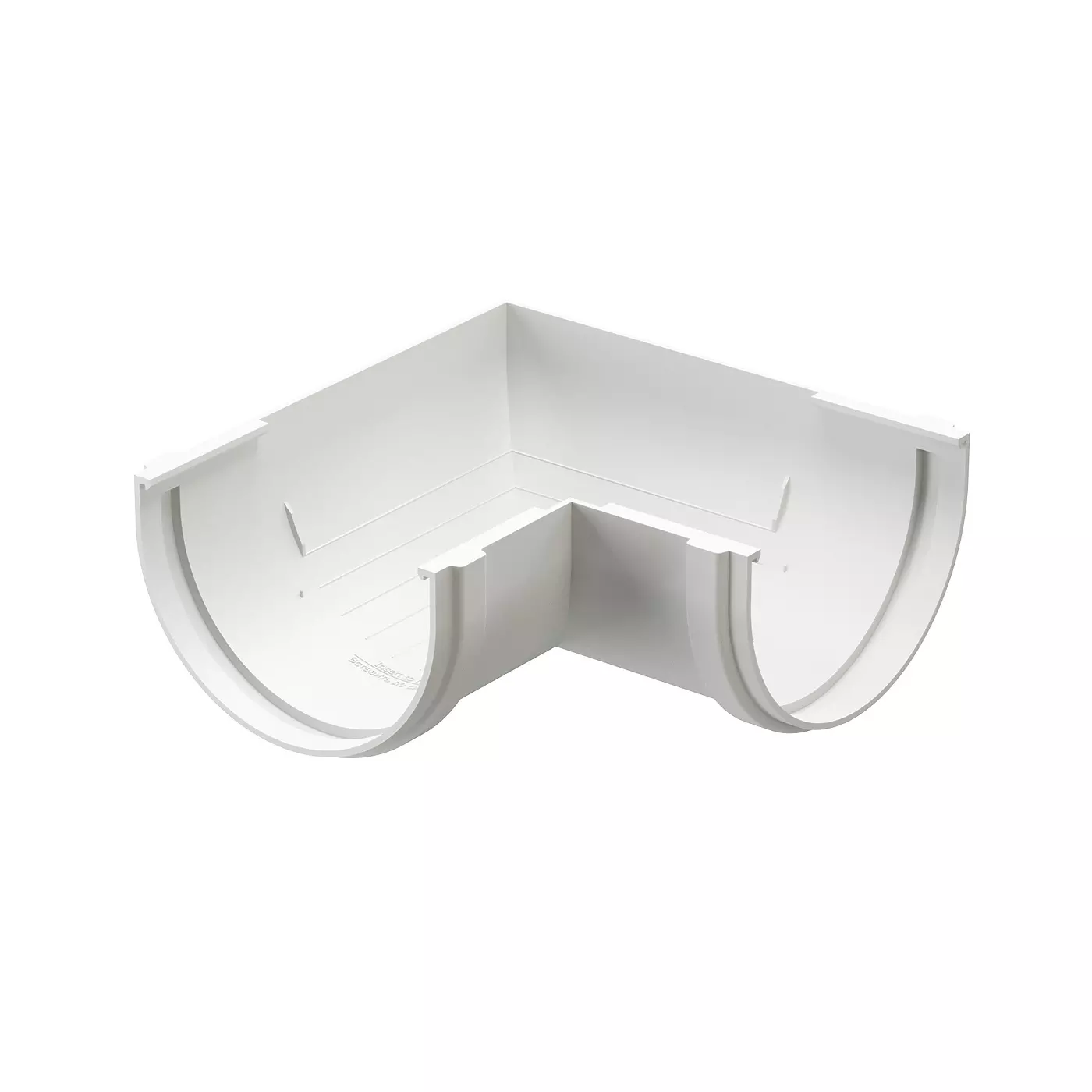 Угол водосточного желоба пластиковый Docke Standart d120 мм 90˚ белый