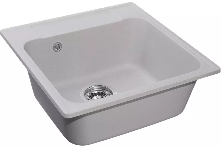 Кварцевая мойка для кухни 48х48х20 см Reflexion Etude RF0353GR серый, квадратная