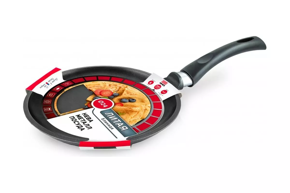 Сковорода блинная 24 см, литой алюминий, «Мраморная» MR6224