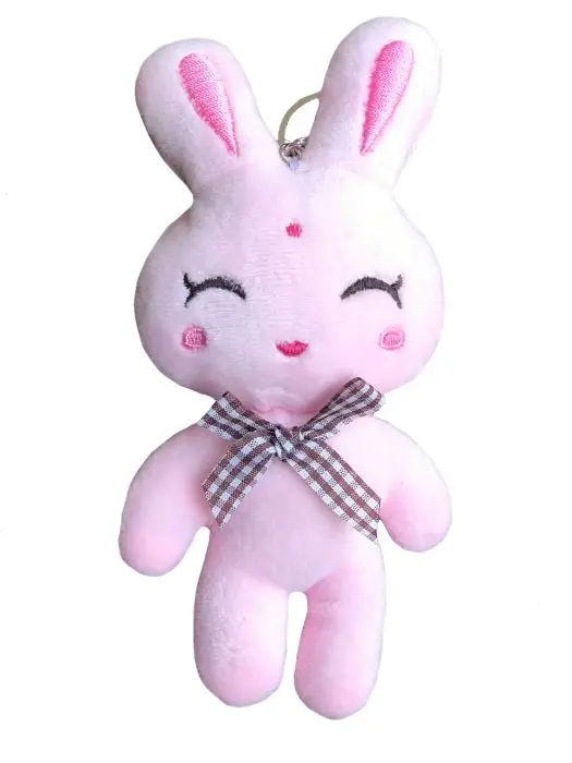 Брелок с подвесом в виде мягкой игрушки Розовый кролик 15,5*3,5*7 см 88659