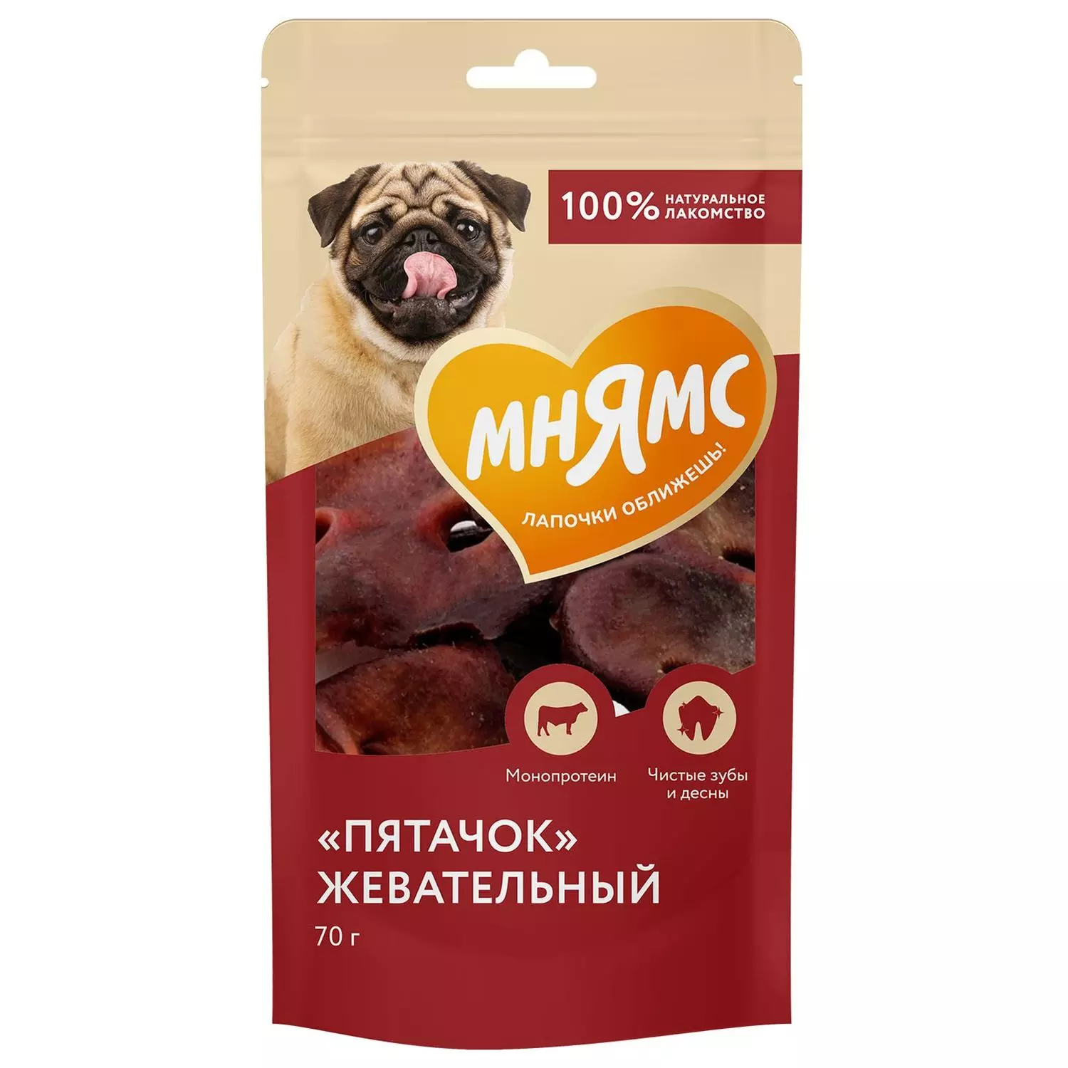 Лакомство для собак Мнямс Пятачок жевательный 70 г