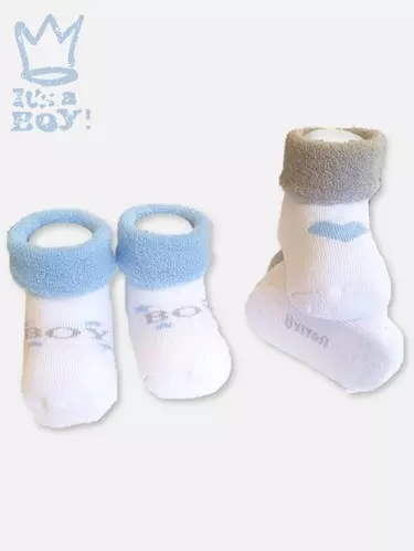Детские носки (набор 2 шт) 0-6 мес махровые Boy, голубой Uviton 0227/02