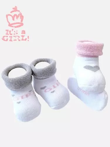 Детские носки (набор 2 шт) 0-6 мес махровые Girl, розовый Uviton 0227/01
