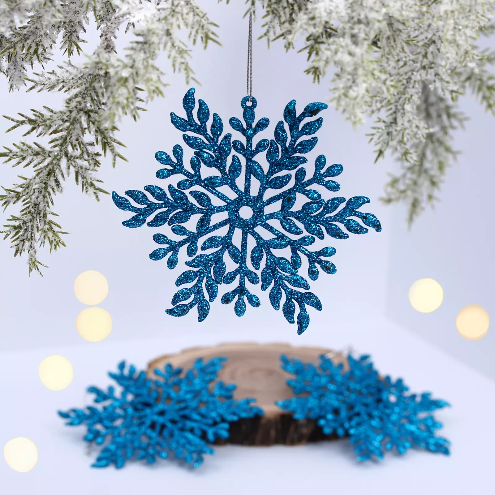 Елочное украшение Волшебная снежинка 115 см (3 шт) голубой 916-2001