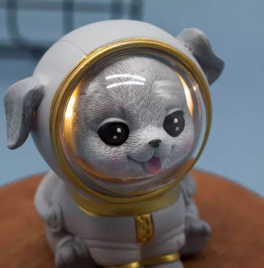 Ночник Dog space suit серый