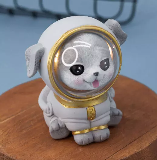 Ночник Dog space suit серый