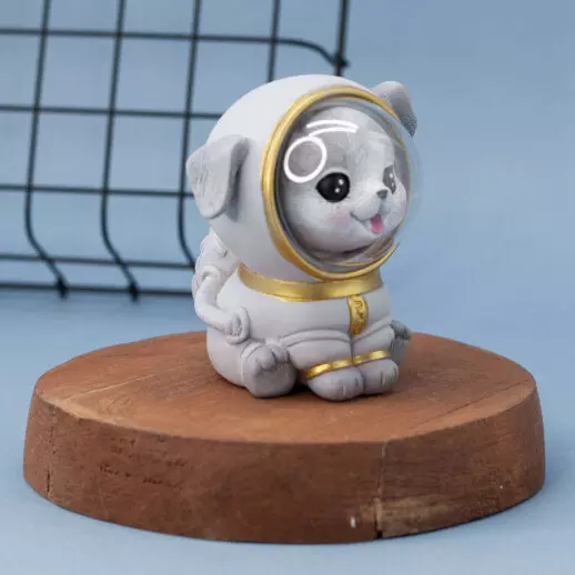 Ночник Dog space suit серый