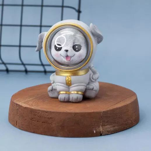 Ночник Dog space suit серый