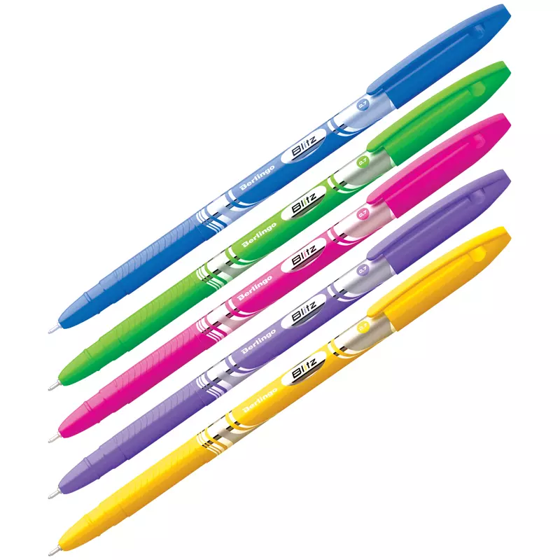 Шариковая ручка Berlingo Blitz синяя, 0,7мм, корпус ассорти CBp_70832