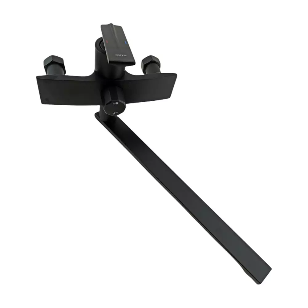 Смеситель для ванны, длинный излив 35 см, черный, T11223H OUTE, латунь