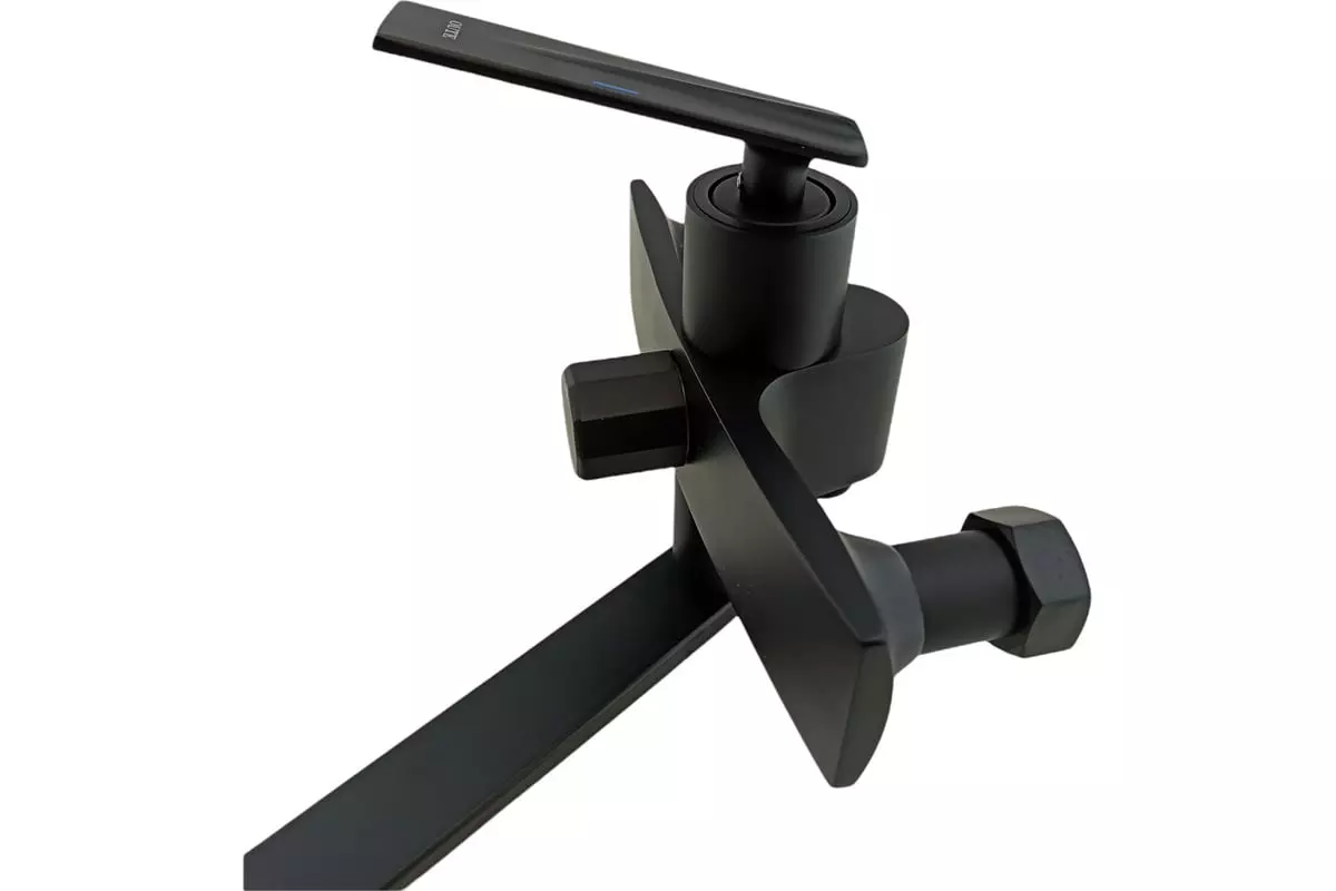 Смеситель для ванны, длинный излив 35 см, черный, T11223H OUTE, латунь