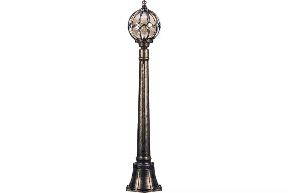 Уличный светильник столб Версаль Е27 1000мм металл черное золото Feron 11374