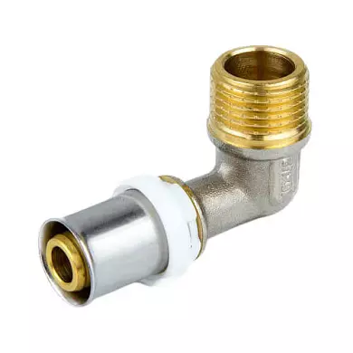 Угол пресс фитинг никель ДН 20х1/2&quot;х90гр НР STI