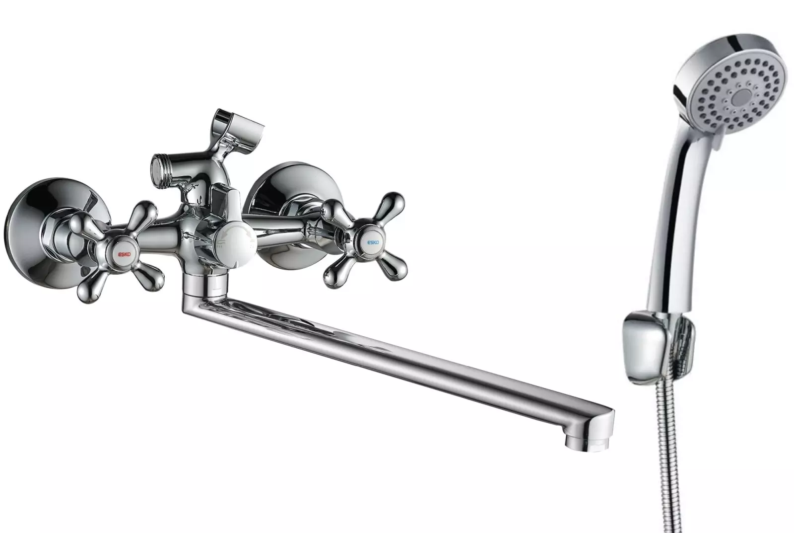 Двухвентильный смеситель для ванны, длинный излив 35 см, хром, ESKO Vienna VN 31-2, латунь