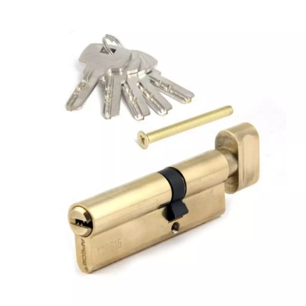 Цилиндровый механизм Apecs SM-90(35C/55) ключ/завертка, золото