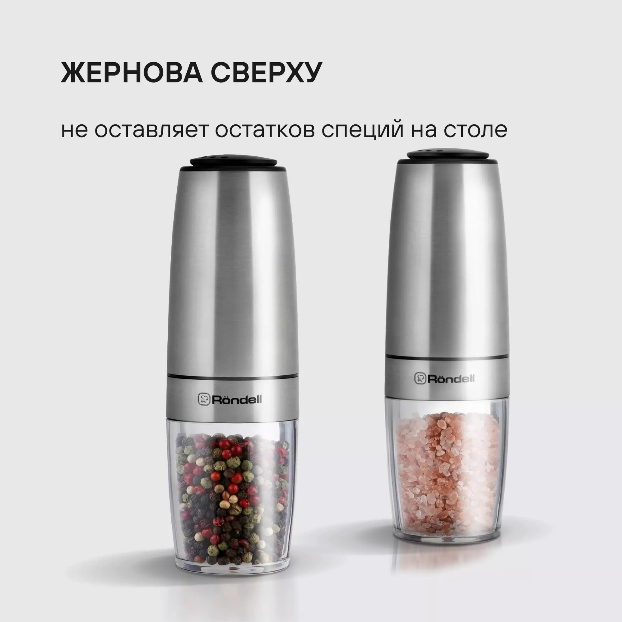 Мельница гравитационная, Керамический механизм помола, Loft Professional Rondell, RD-1508
