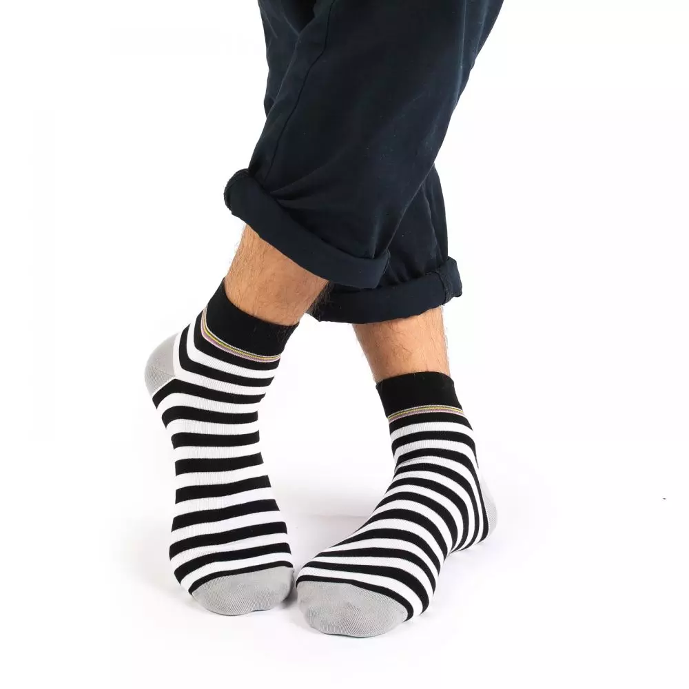 Носки мужские короткие Tezido Т2843 светло-серый полоска (Унисекс), р-р 41-46