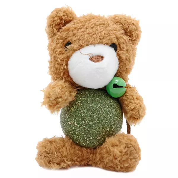 Игрушка для кошек Мишка с шариком кош.мяты 10,5х8см, 57г Кот Лукас