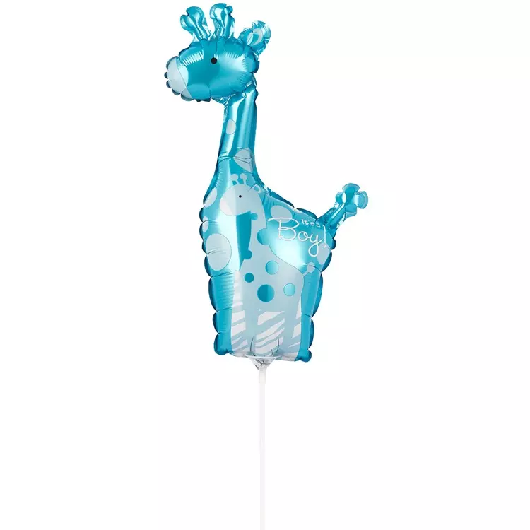 Шар фольгированный 35 см/14 Жираф голубой 1206-1384