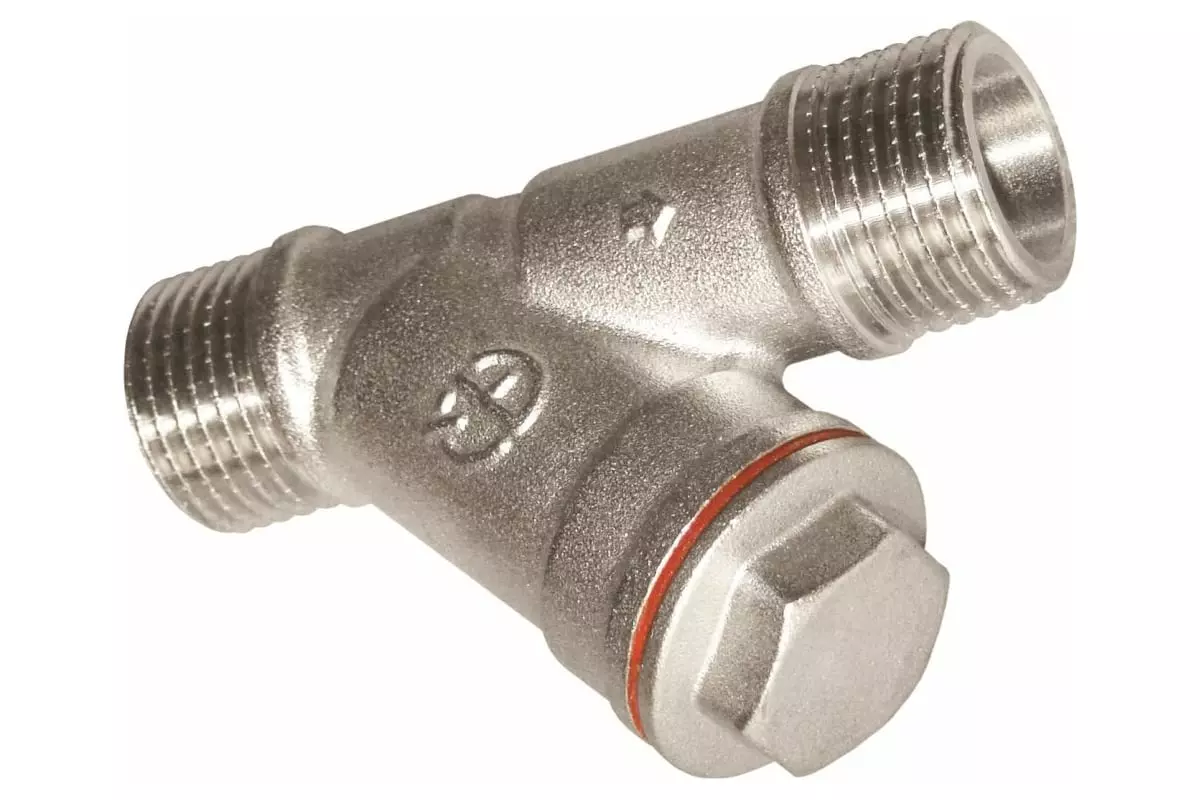 Фильтр грубой очистки воды косой сетчатый 1/2" НР/НР, никель, AQUALINK 03956