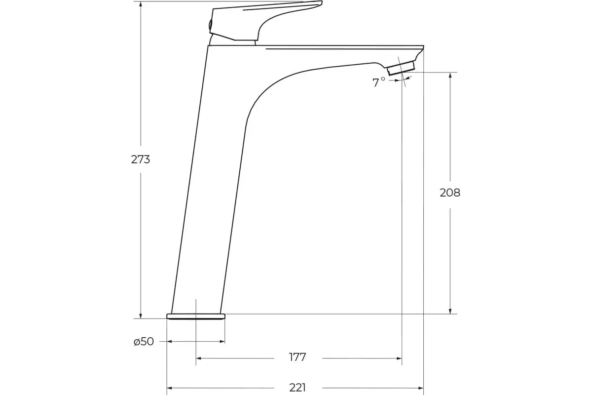 Смеситель для раковины высокий, хром BelBagno MARINO-LMC-CRM-W0