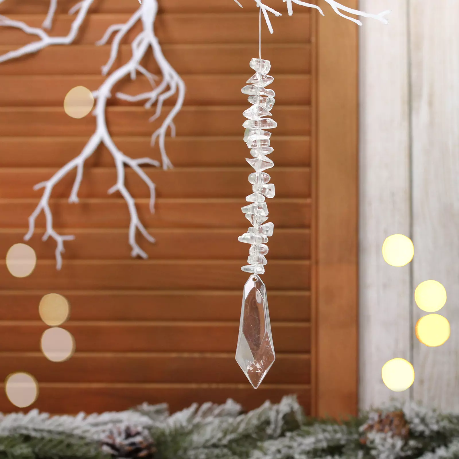 Елочное украшение Сказочная льдинка 21 см прозрачный 259-188