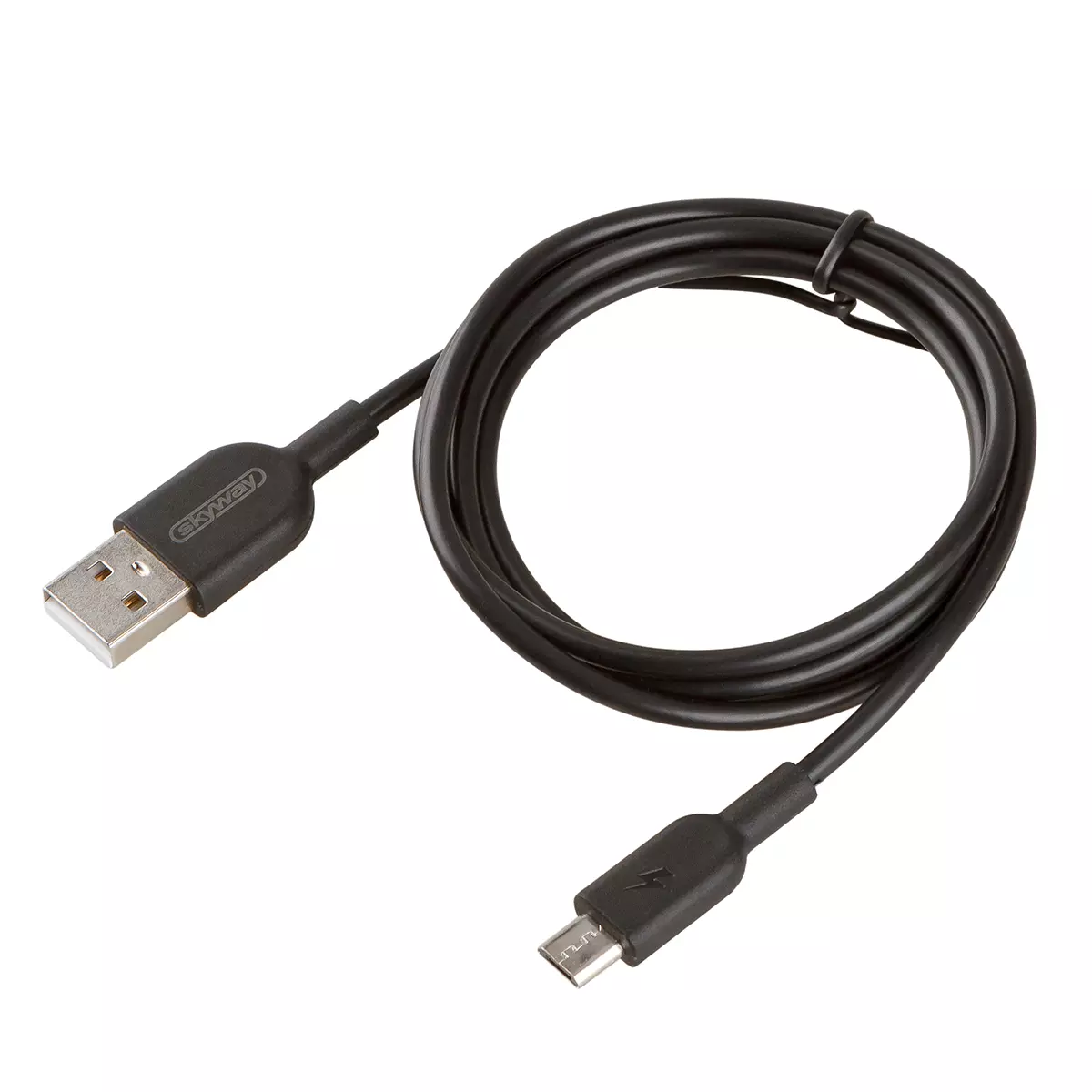 Кабель SKYWAY S09602008 USB - microUSB 10W черный в пакете 1м