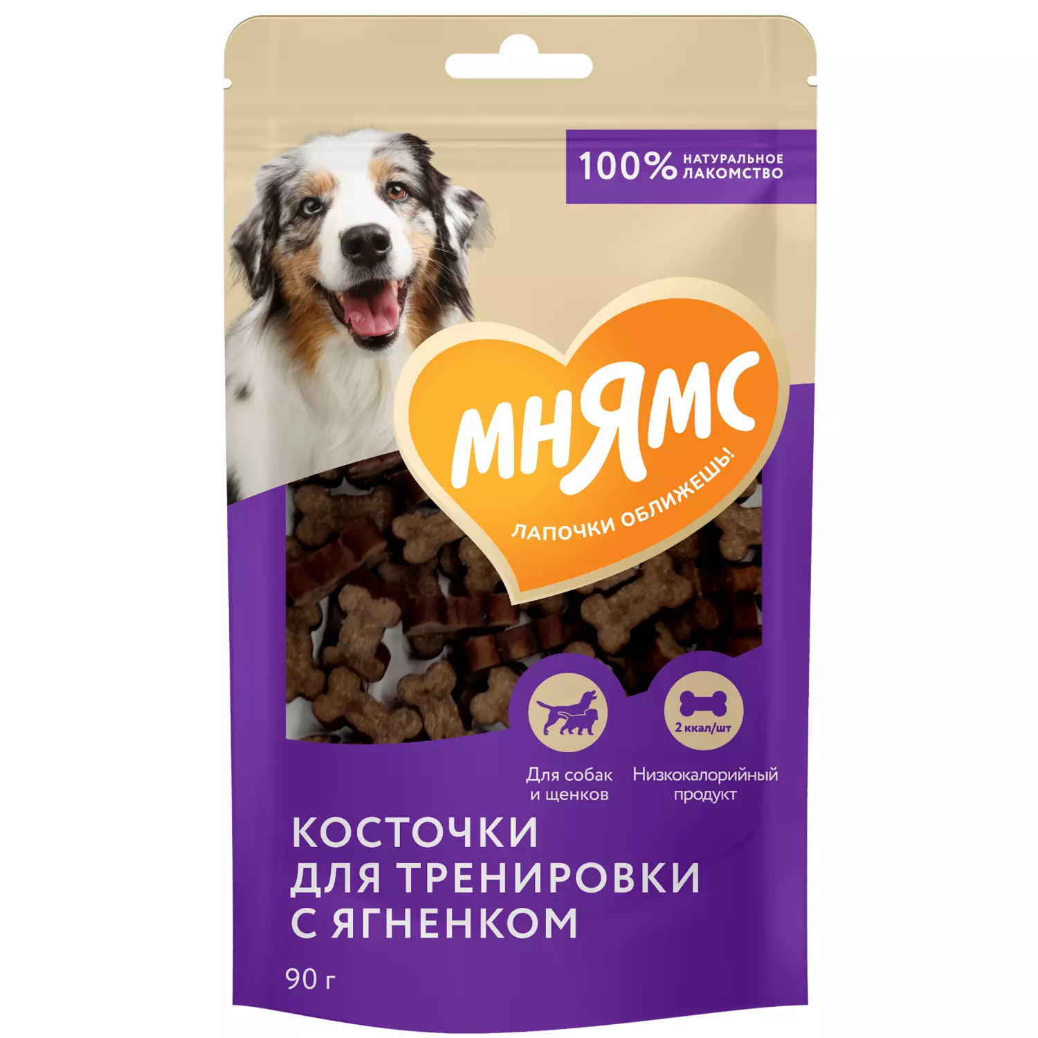 Тренировочное лакомство для собак Мнямс косточки с ягненком 90 г