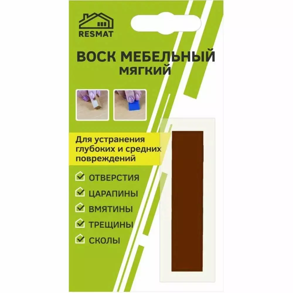 Воск для мебели мягкий ВМ-2, Resmat вишня оксфорд (блистер) 2014