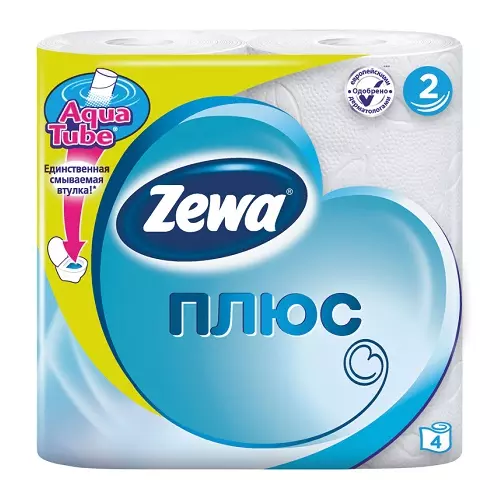 Туалетная бумага Zewa Plus Белая (4шт) 2 слоя