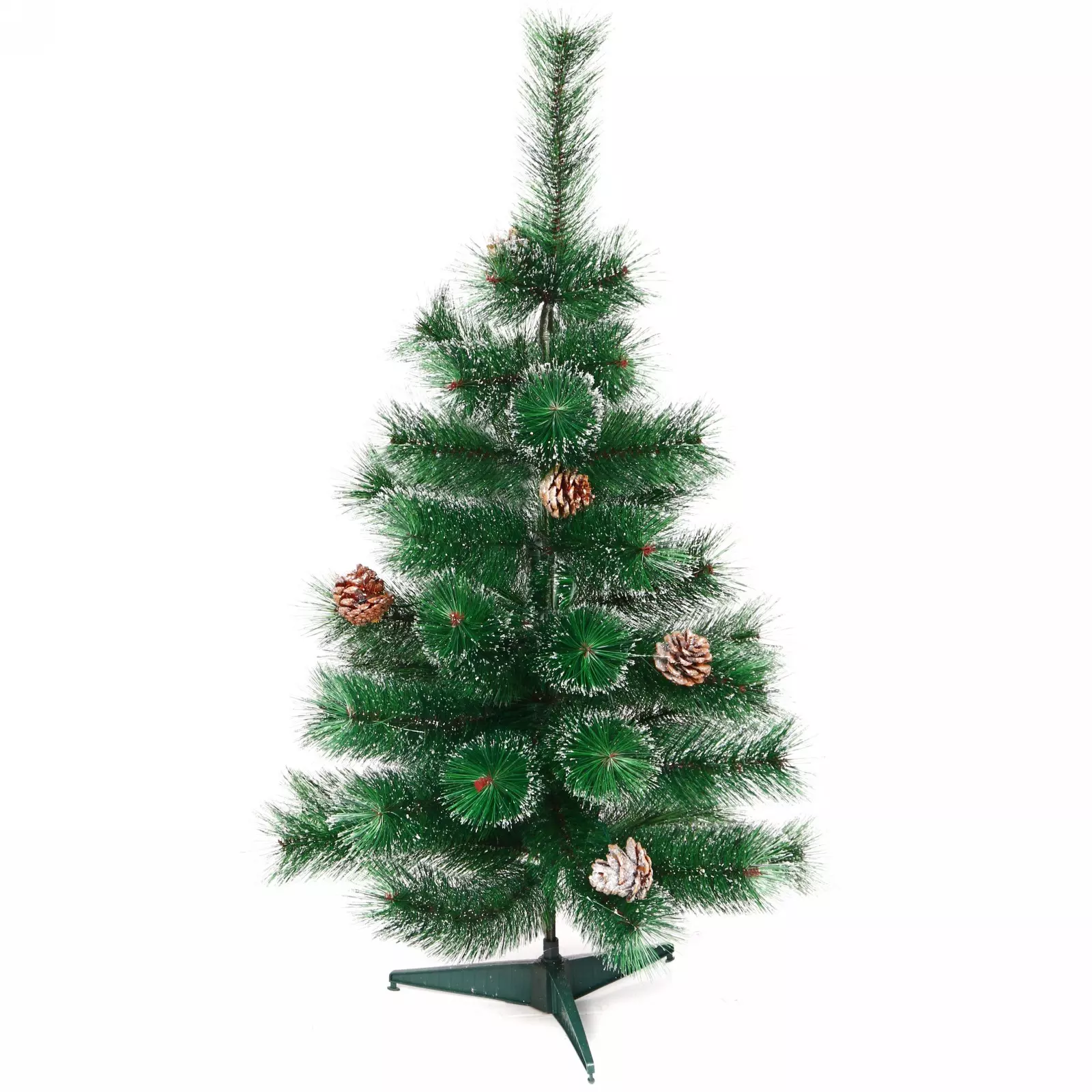 Елка Снегурочка 90 см леска с шишками и серебряным инеем (45 веток) 200-146